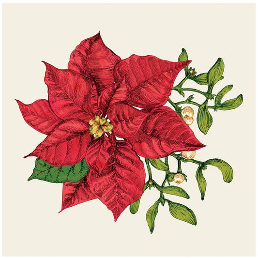 Poinsettia Cocktail Napkins red