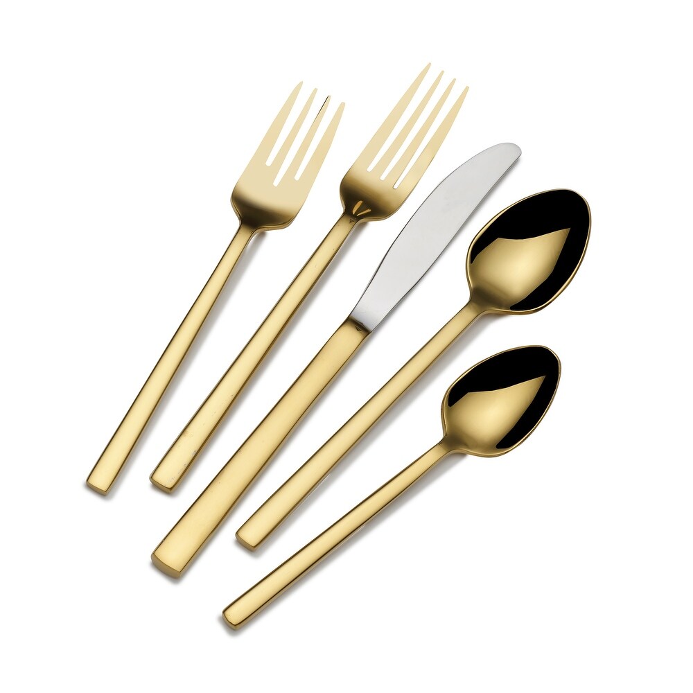 Gold Mirror Kyoto 20 Piece Flatware | Details Panamá