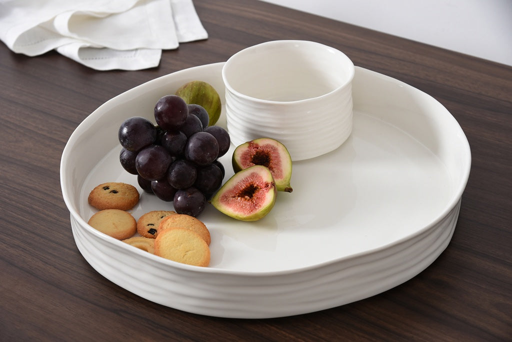 LBL-White Round Platter