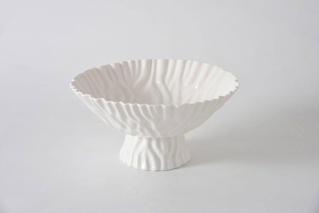 MAS-White Large Footed Bowl