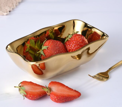 MON-Gold Mini Rectangular Bowl