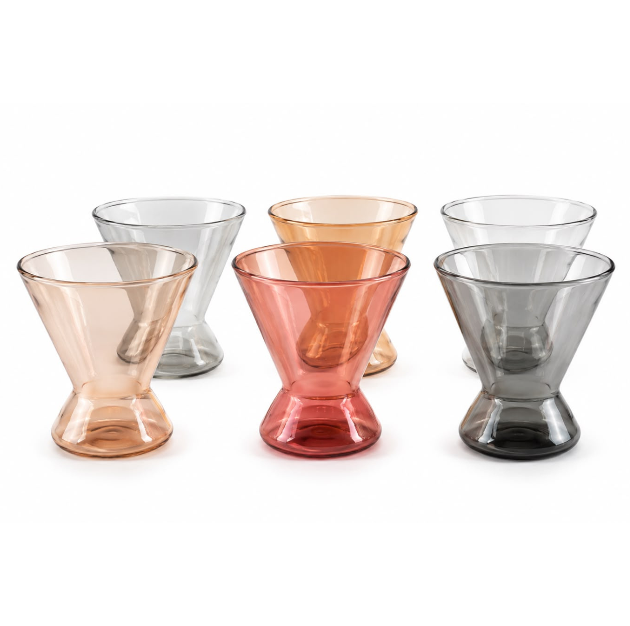 Muted Double Wall Martini Glass S/6