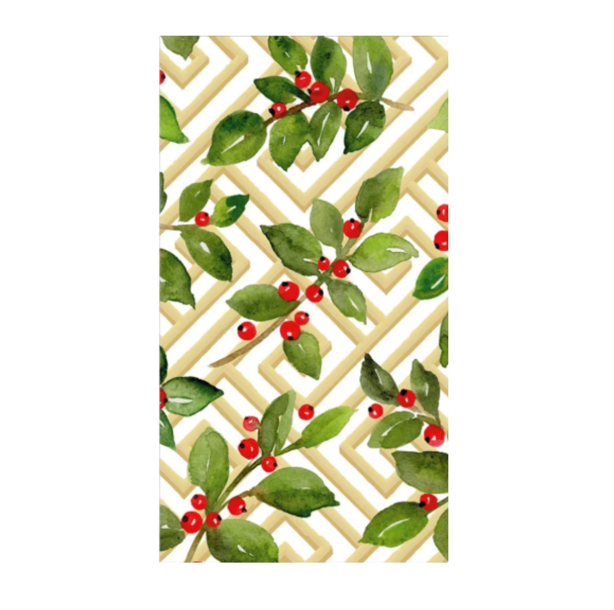 Holly and Fretwork White Napkins