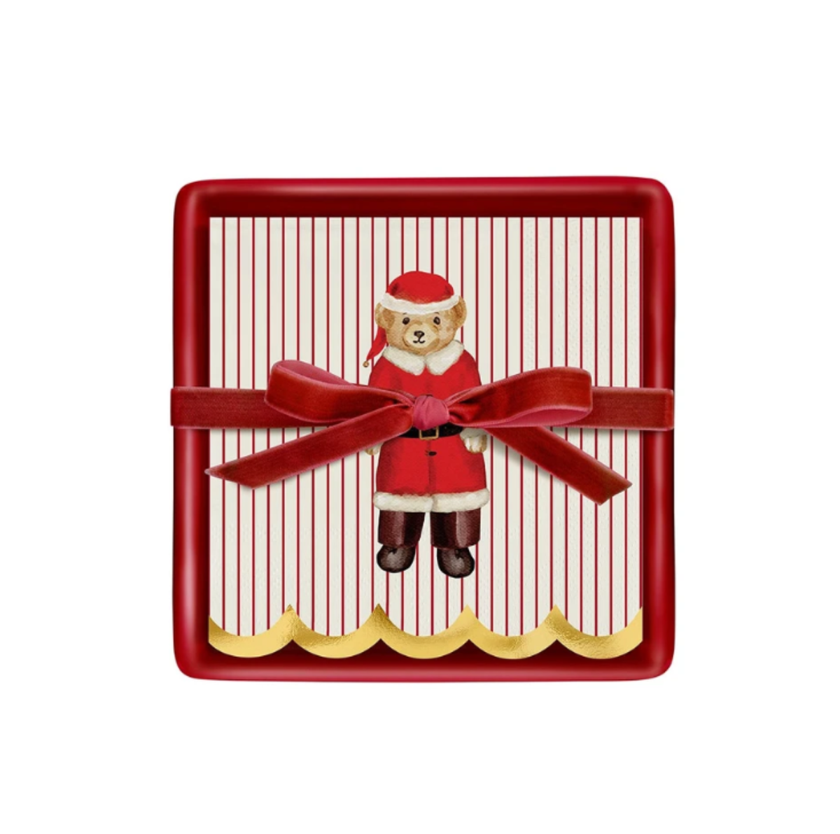 Cocktail Napkin Tray - Merry Bear