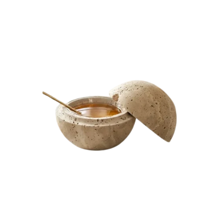Travertine Honey Jar