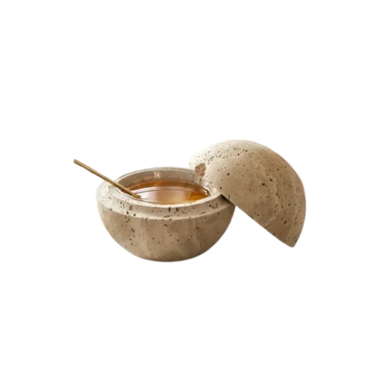 Travertine Honey Jar