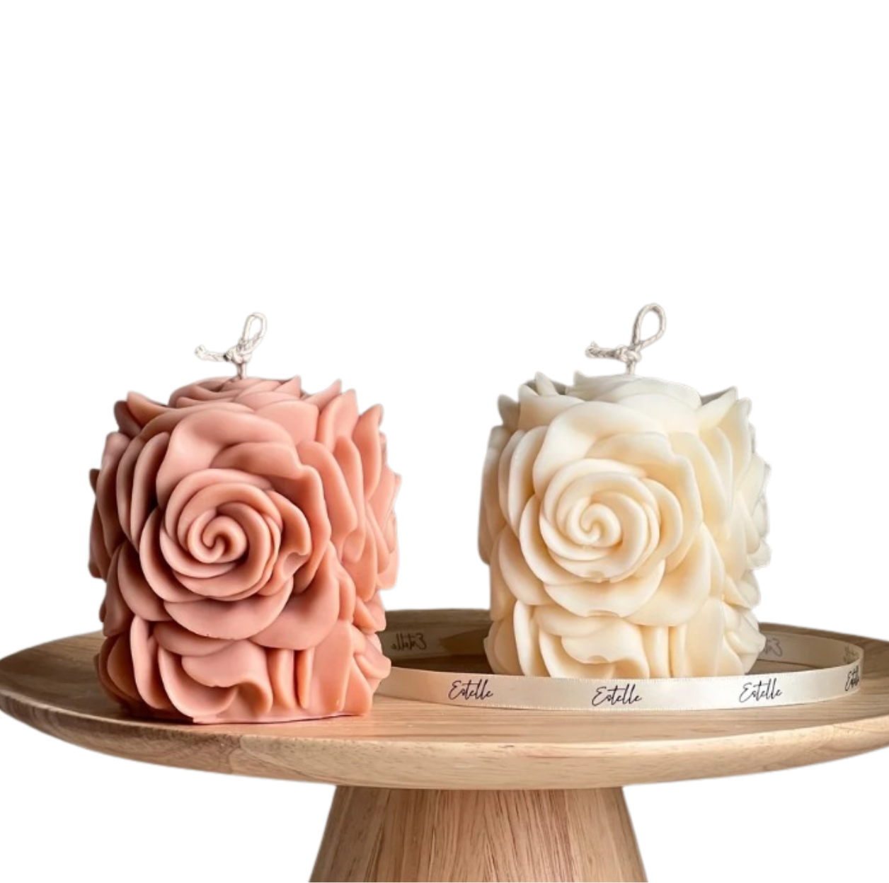 Rose Flower Pillar Candles