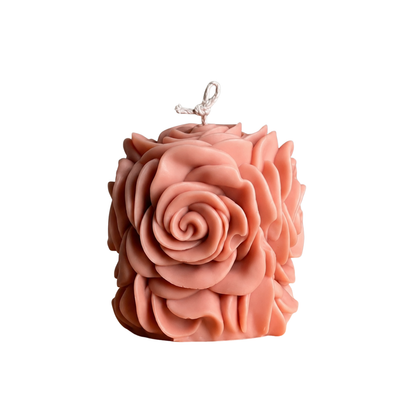 Rose Flower Pillar Candles