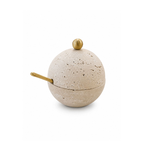 Travertine Honey Jar