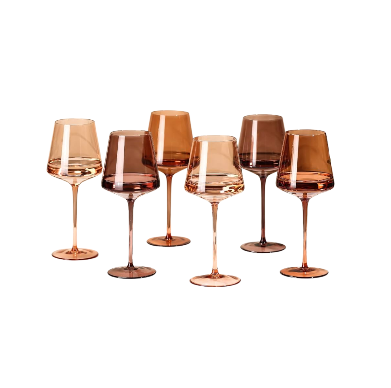 Venus Amber Wine Glasses S/6