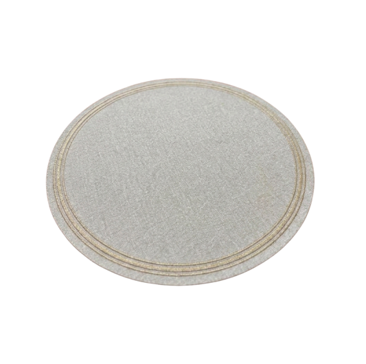 Victoria Milky Round Placemat w/ Triple Line Embroidery