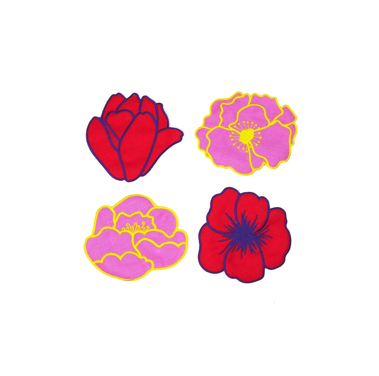 Flower Cocktail Napkins S/4