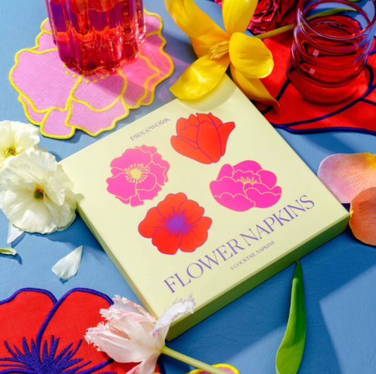 Flower Cocktail Napkins S/4