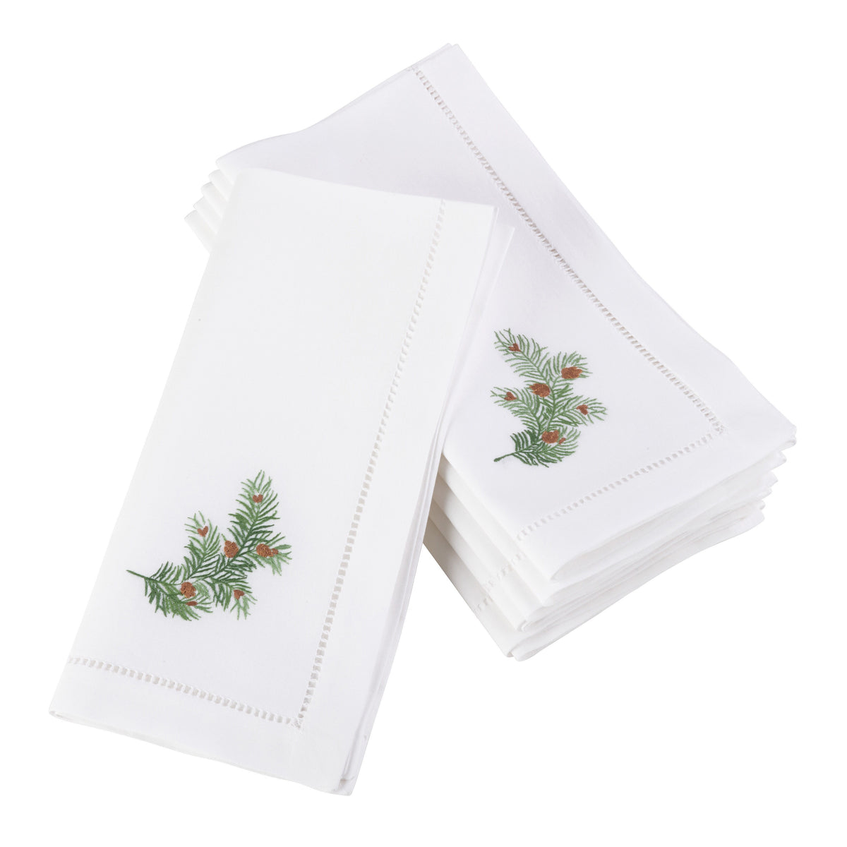 Embroidered Pine Cone Napkins