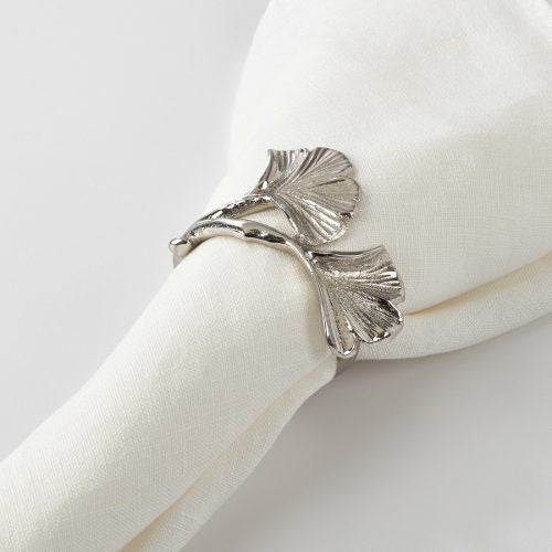 Silver Ginko Napkin Ring