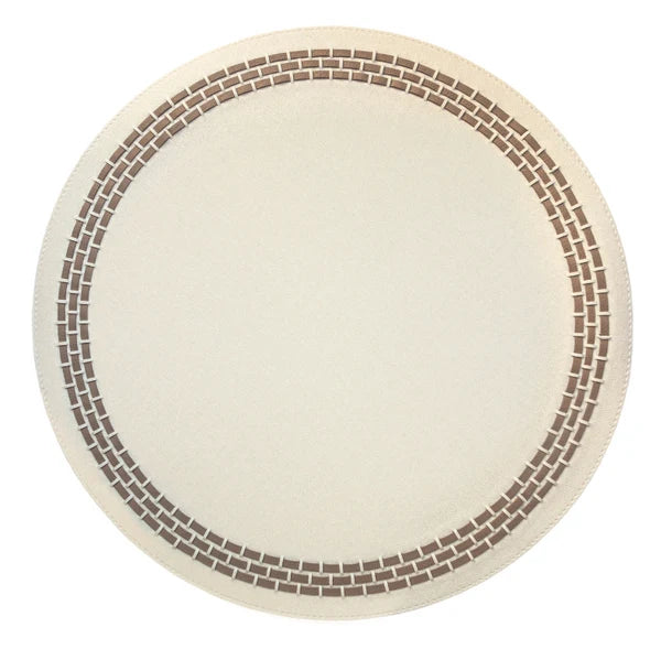 Round Brick Placemat With Leather Band | Details Panamá