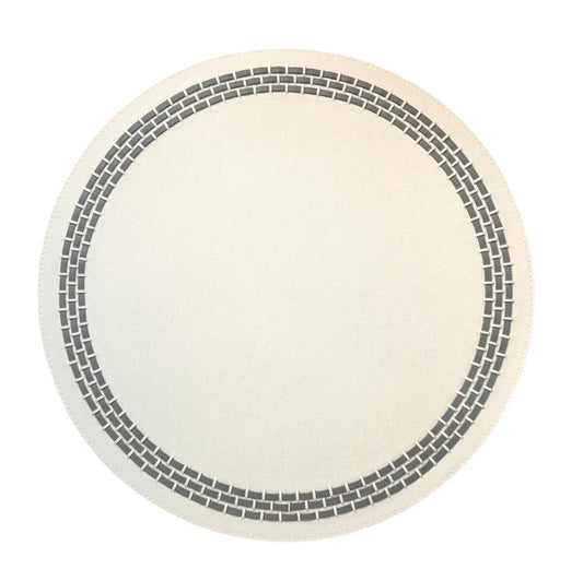 Round Brick Placemat With Leather Band | Details Panamá