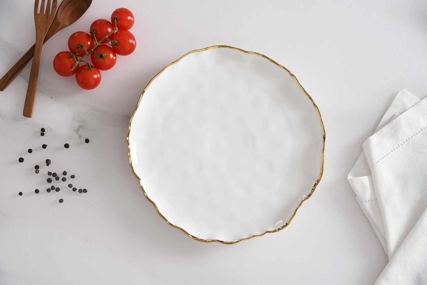 POR-White Gold Round Salad Plate