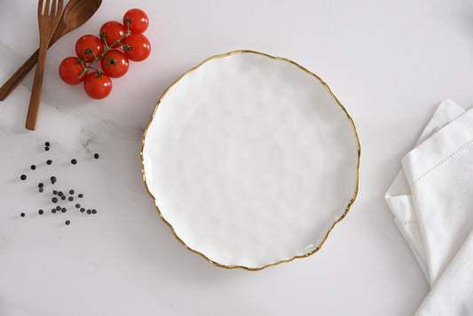 POR-White Gold Round Salad Plate