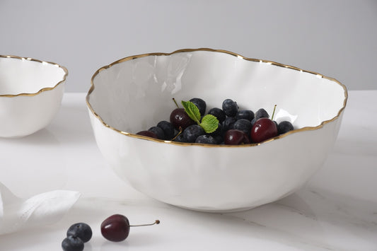 POR-White Gold Medium Bowl