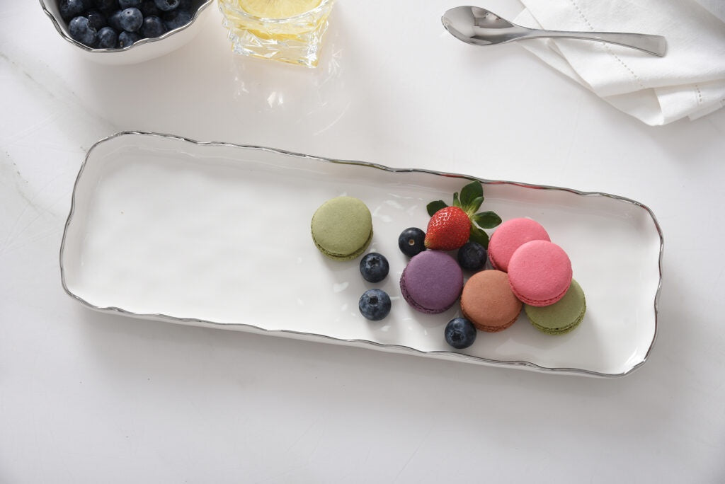 POR-White Long Rectangular Tray