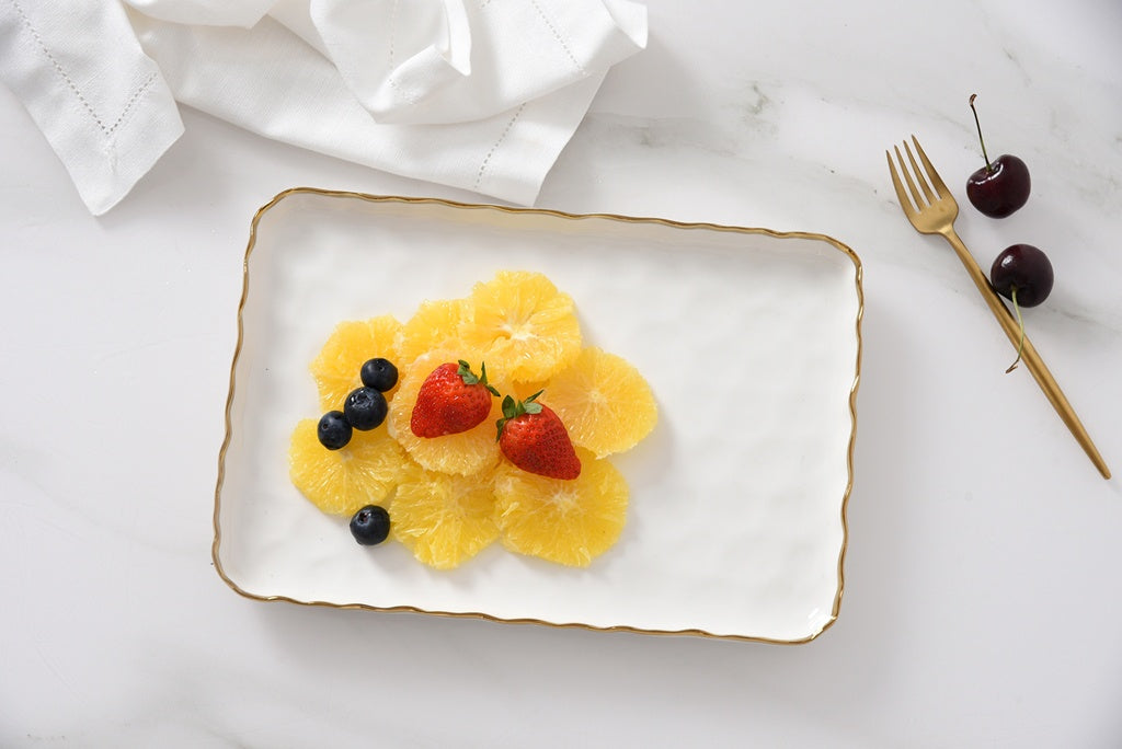 POR-White Gold Small Rectangular Tray