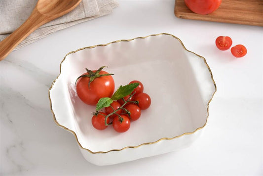 POR- White Gold Square Baking Dish