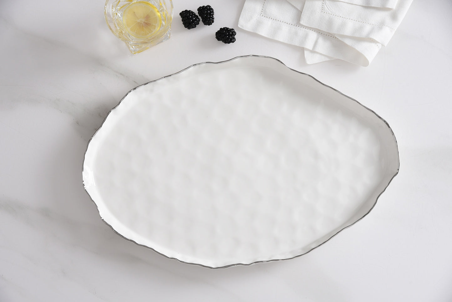 POR-White Large Oval Platter
