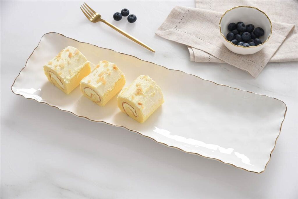 POR-White Gold Rectangular Serving Piece