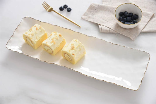 POR-White Gold Rectangular Serving Piece