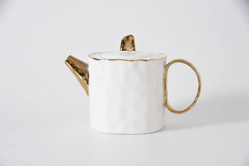 POR-White Gold Tea Pot