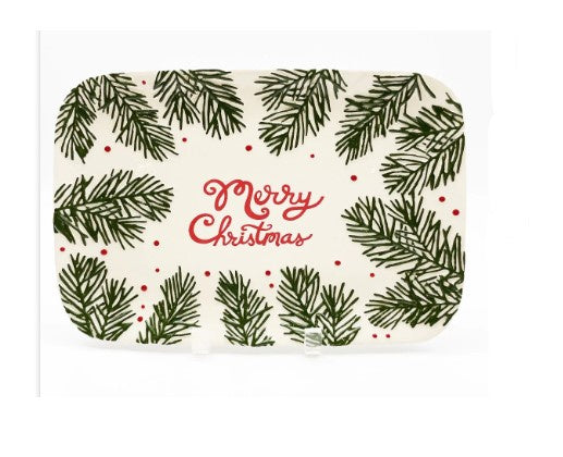 Pine Bough Merry Christmas Platter | Details Panamá