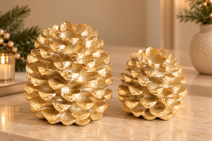 Antique Gold Resin Pillar Candleholders | Details Panamá