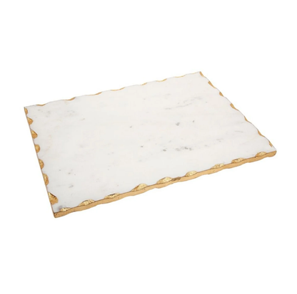 White Marble Challah Board