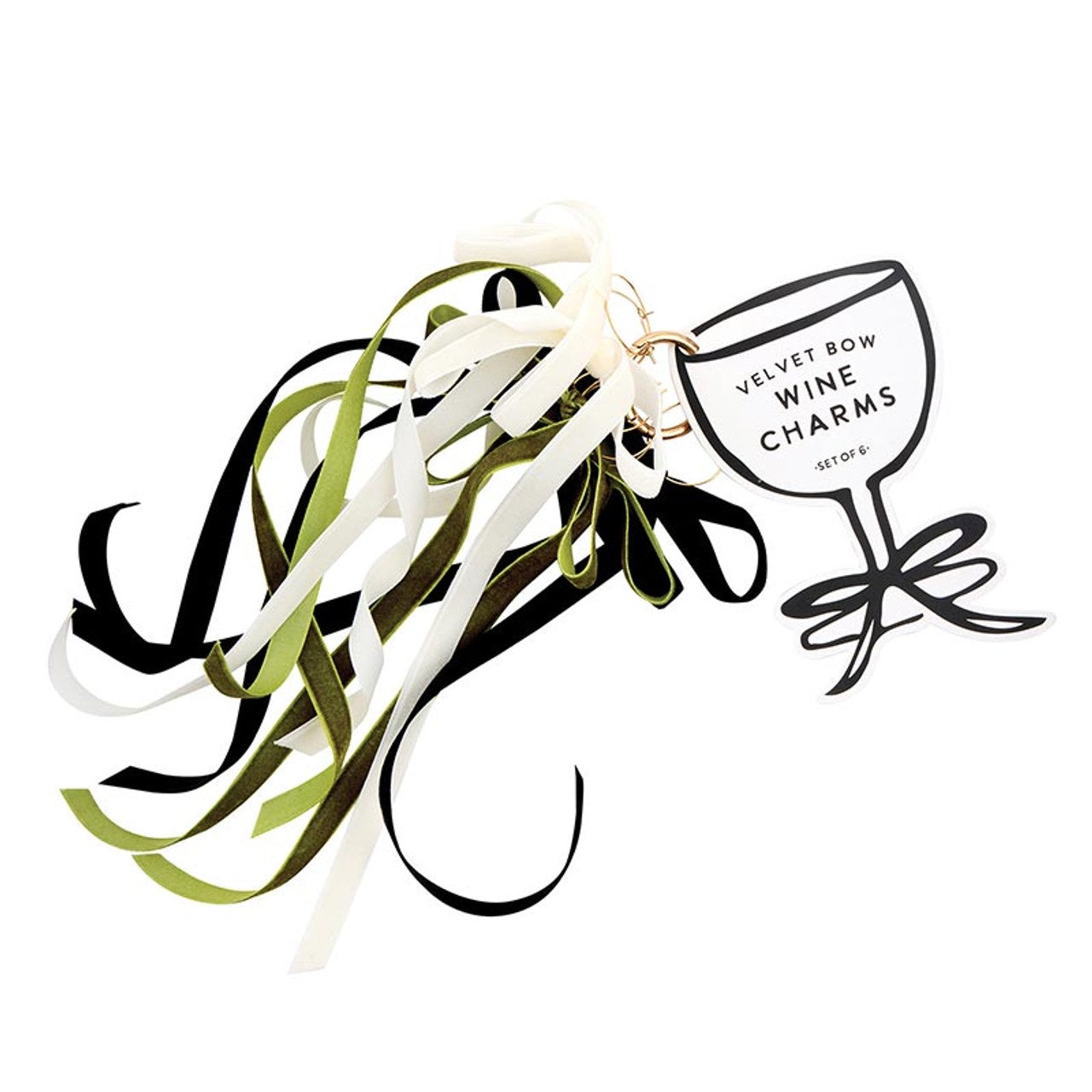 Green Velvet Wine Charms