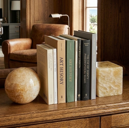 Marble Square & Round Bookends