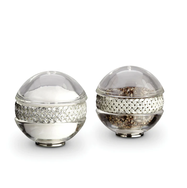 Platinum Braid Salt & Pepper Shakers