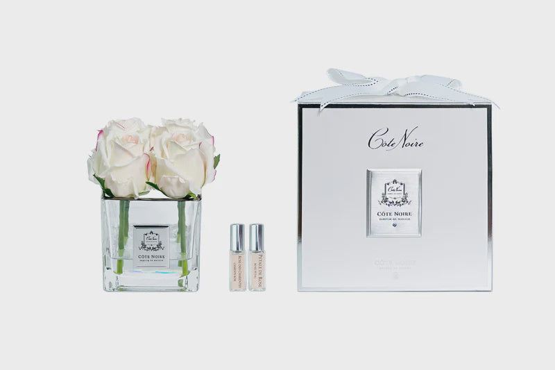 Couture Square 4 Roses Buds - Pink Blush - Gold Badge