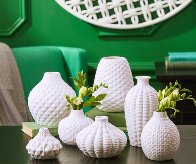 Artisan Carved Vases S/7