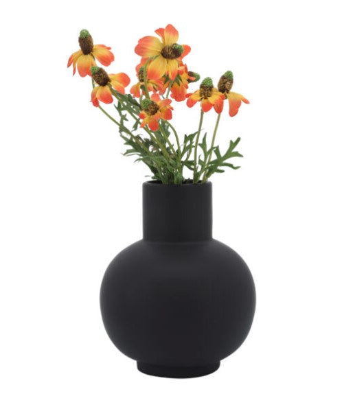 Bulbous Black Vase