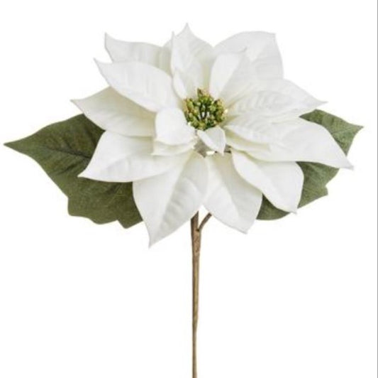 White Velvet Poinsettia Pick | Details Panamá