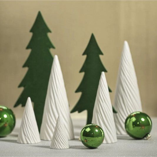 White Spiral Porcelain Led Tree