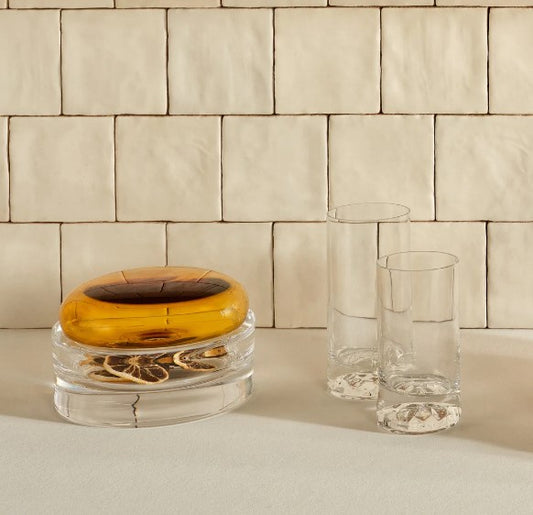 Amber Ecrin Medium Lidded Vessel