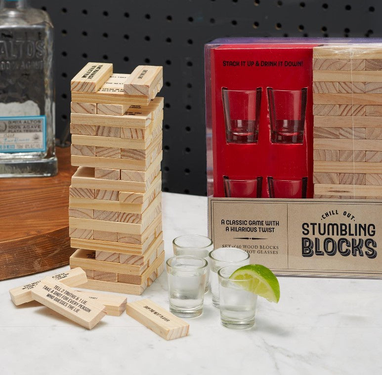Stumbling Blocks Game with Shot Glass