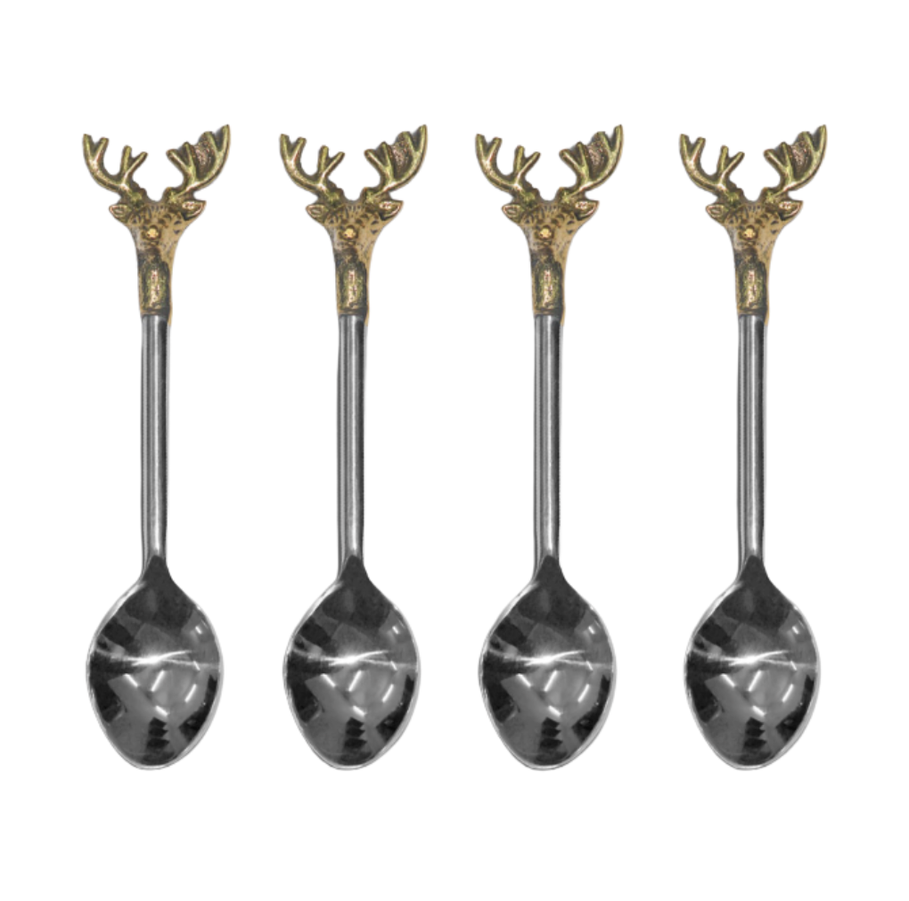 Deer Stainles Steel & Gold Spoons