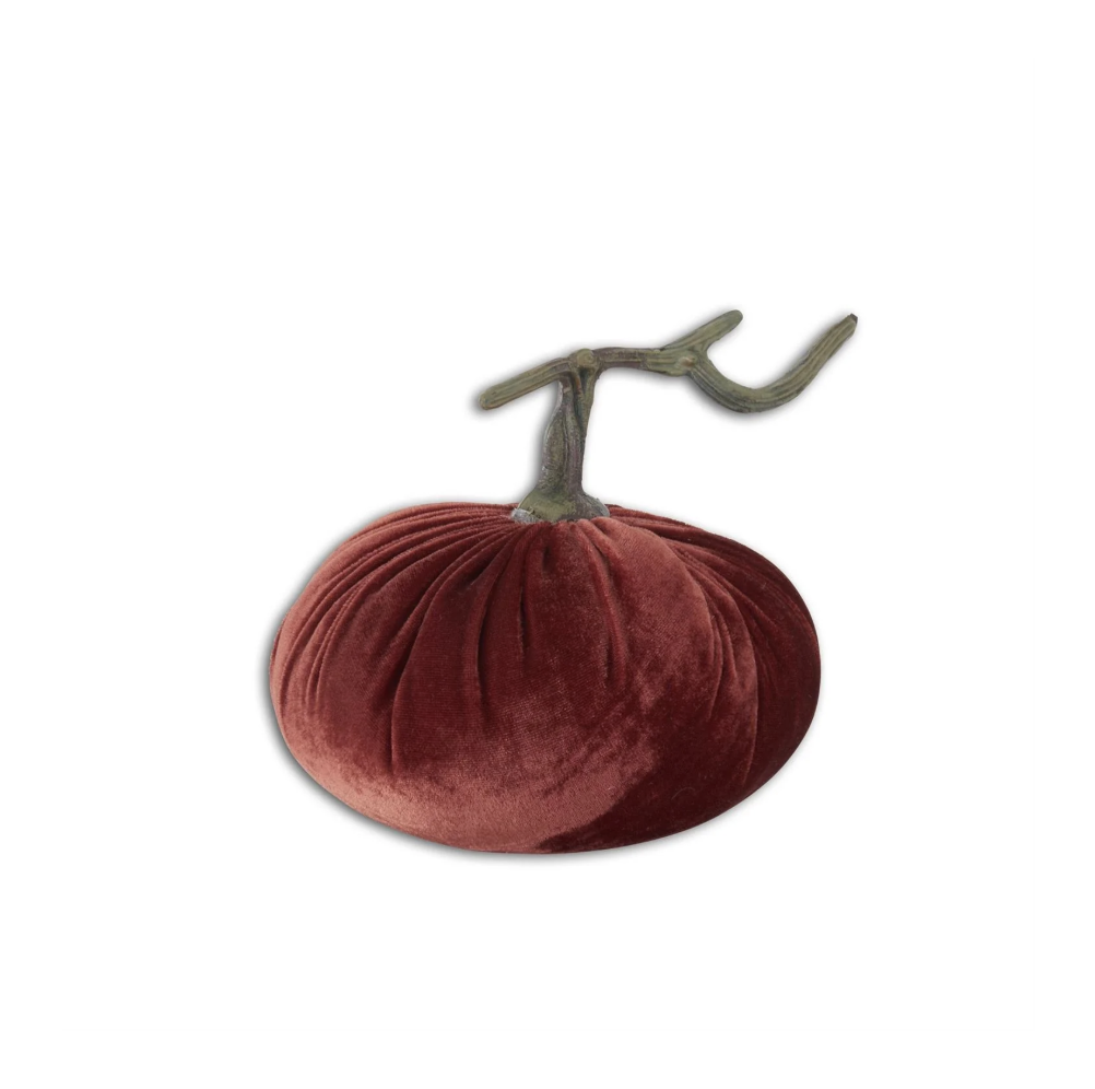Velvet Stuffed Pumpkin 6.5"