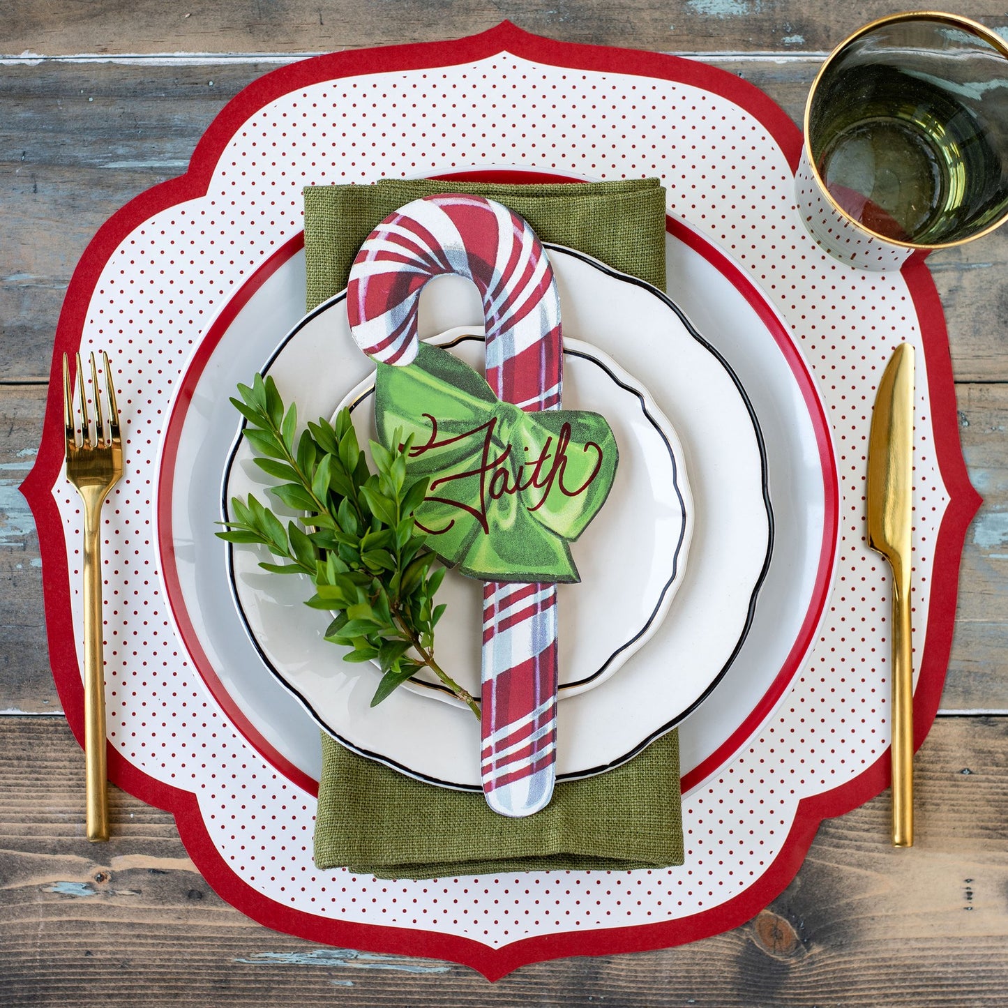 Candy Cane Die-Cut Placemats