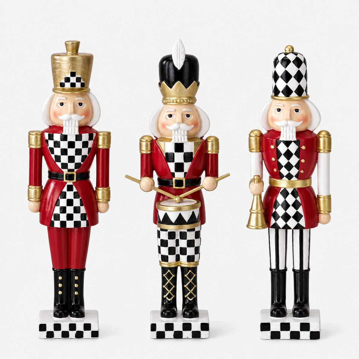 Harlequin Resin Nutcracker Soldiers