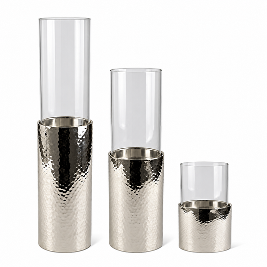 Medium Hammered Silver Candleholder