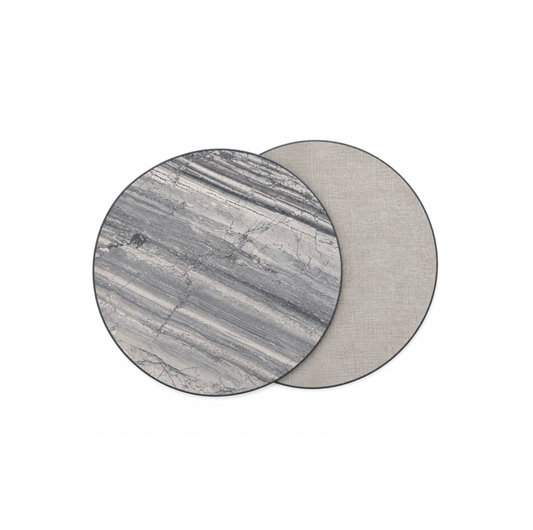 Round Marble Placemat Gray/Victoria Latte/Unidad | Details Panamá